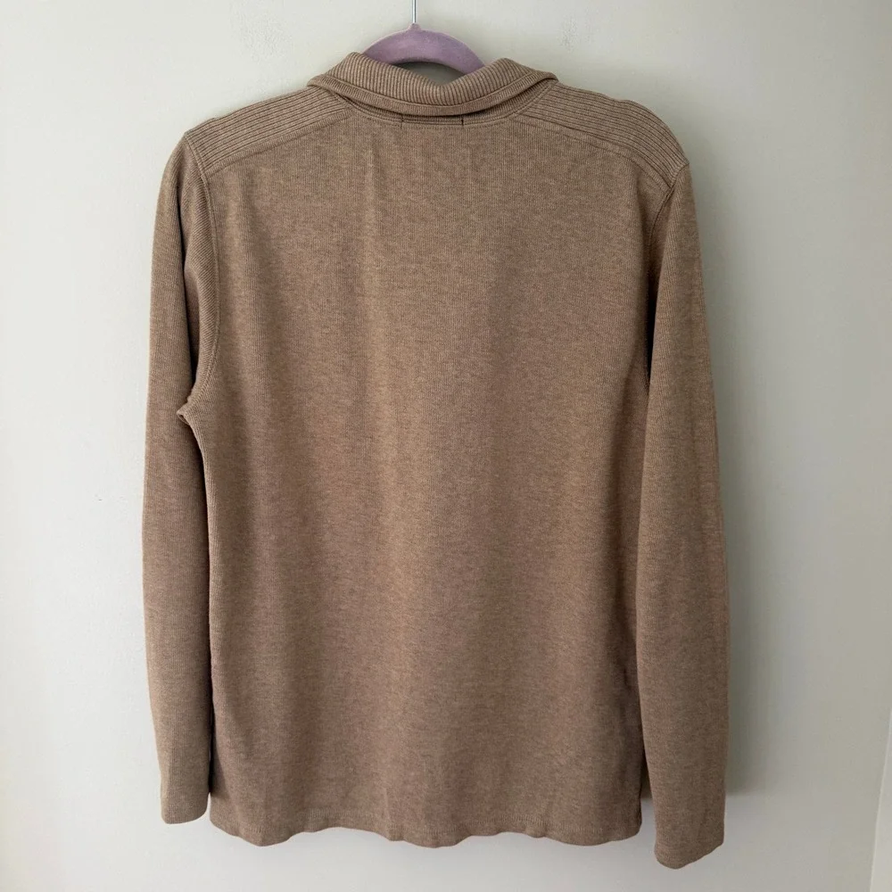 Banana Republic Mens Tan 100% Cotton Quarter Zip Pullover Sweater Medium RN54023